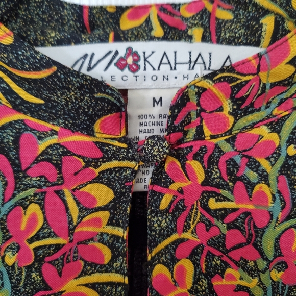 Avi Kahala Collection Hawaii Sleeveless Floral Rayon Dress Women's Size Medium - Picture 5 of 11